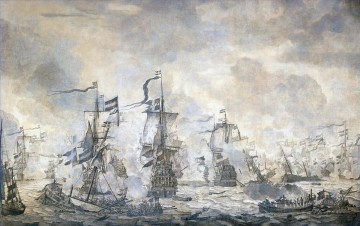  Battle Obras - Escoria en de Sont Batalla del Sonido 8 de noviembre de 1658 Willem van de Velde I 1665 Guerra marítima